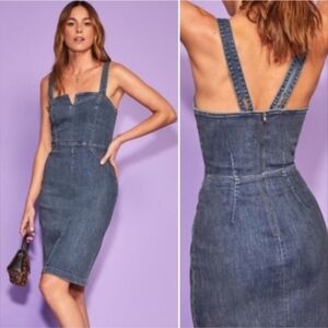 Reformation Denim Midi Dress in Blue